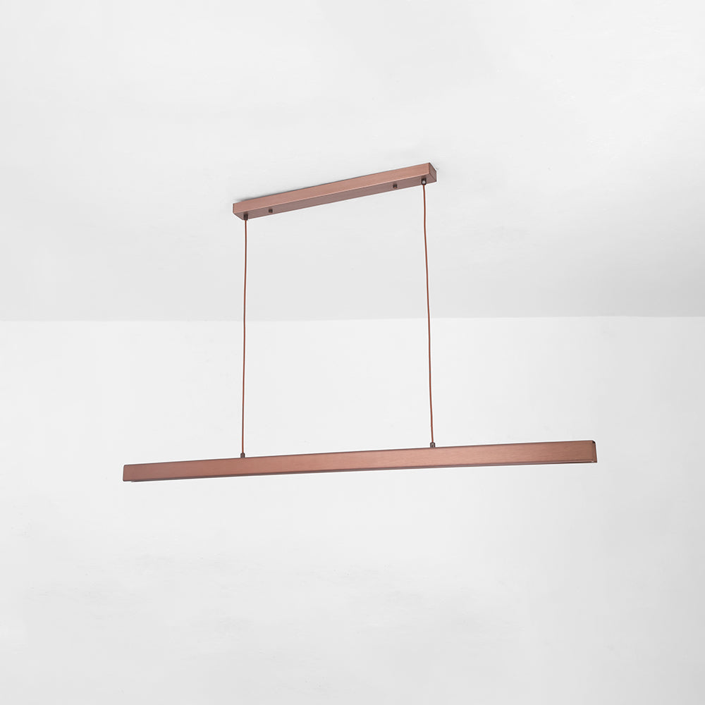 Lampă LED liniară Nexis — metal negru/maro, abajur acrilic reglabil - Desfino