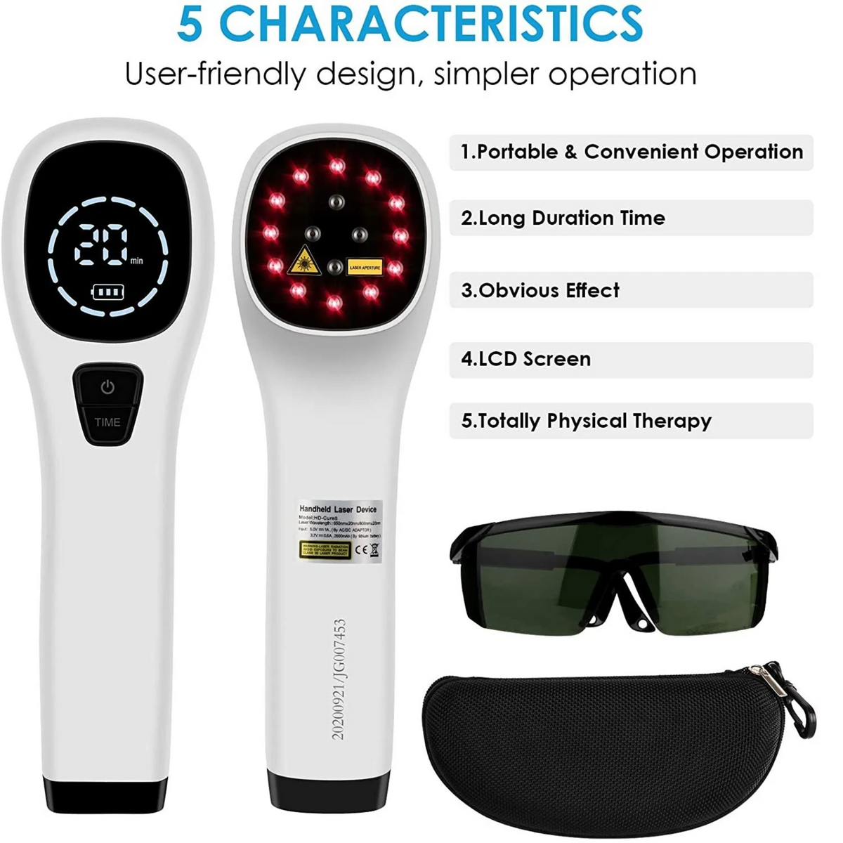LumiNova håndholdt LLLT-apparat — 16 medicinske lasere, 650 nm og 808 nm - Desfino