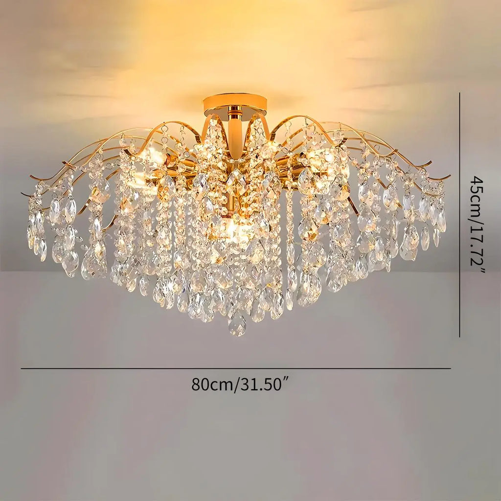 French Vintage Crystal Ceiling Chandelier | Desfino