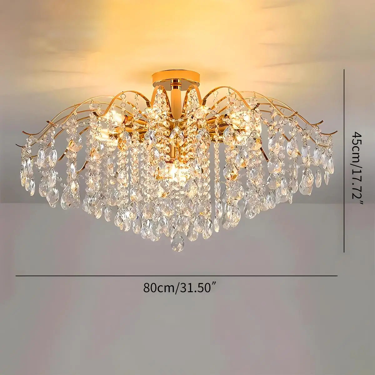 French Vintage Crystal Ceiling Chandelier | Desfino