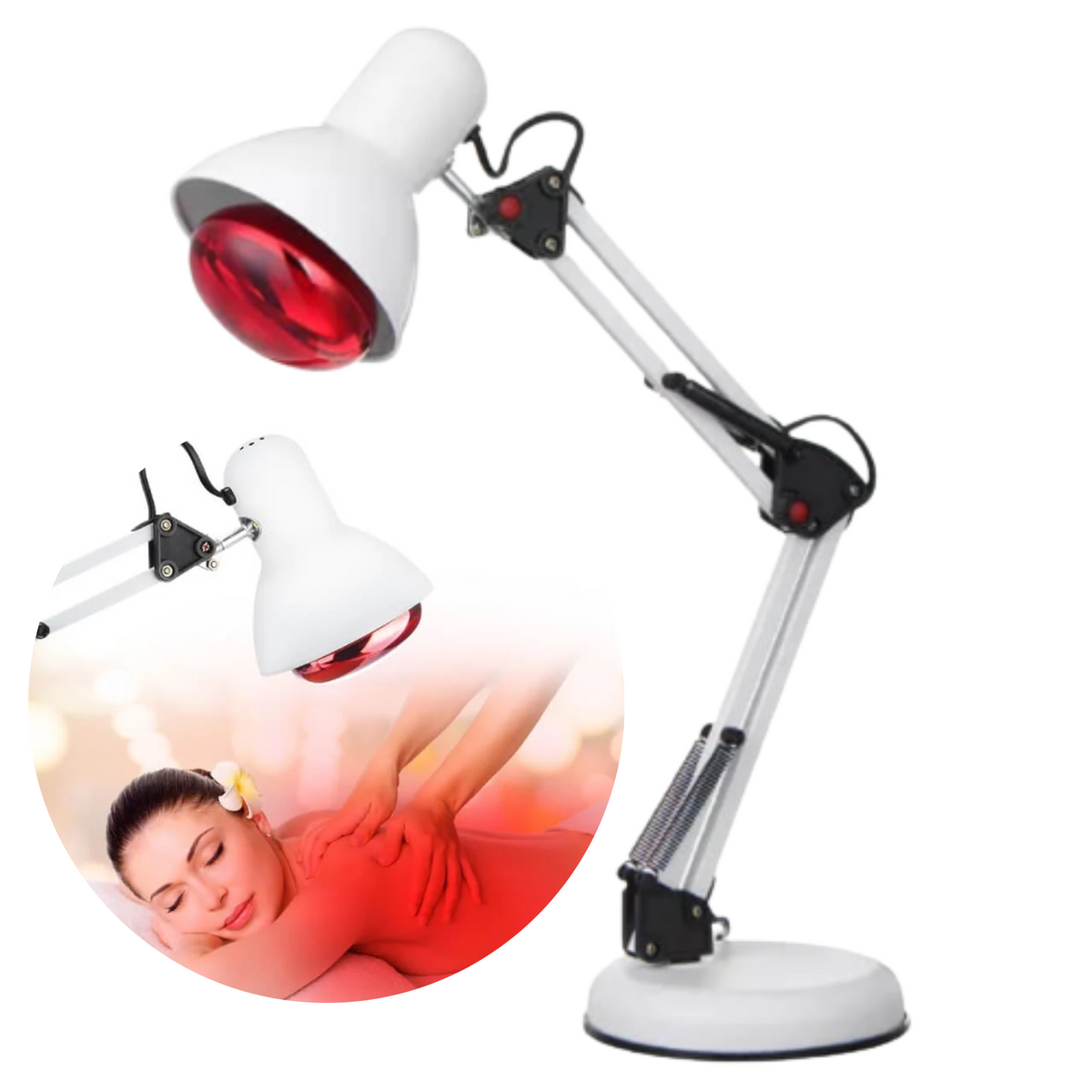 Lámpara de terapia infrarroja NovaGlow — Diseño con soporte ajustable - Desfino