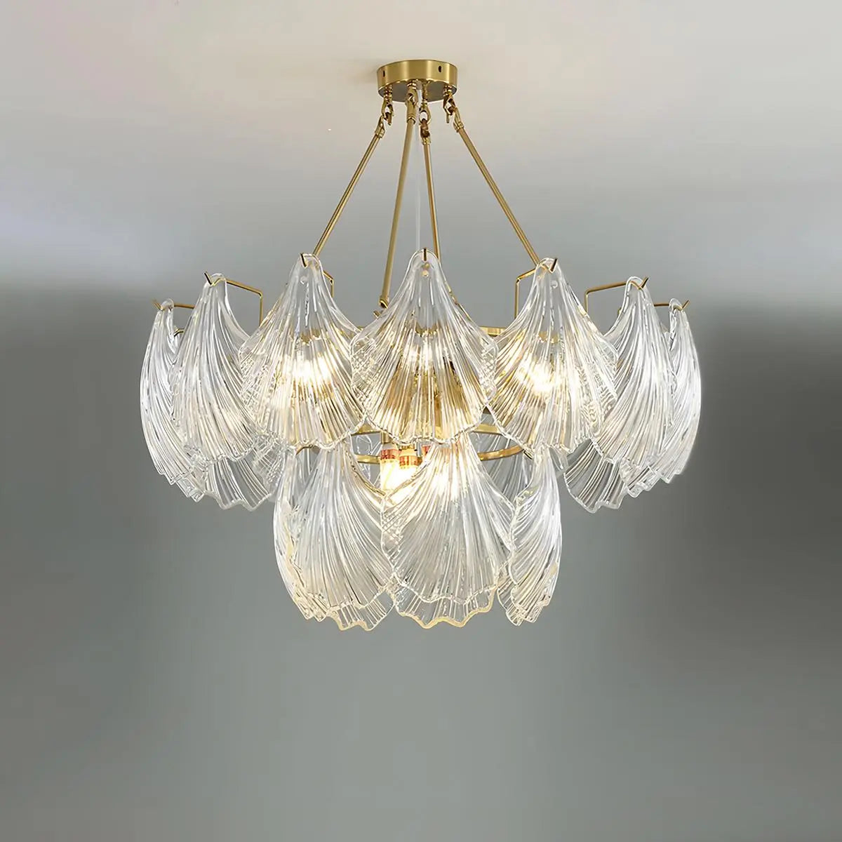 Vintage Rowan Glass Shell Chandelier | Desfino