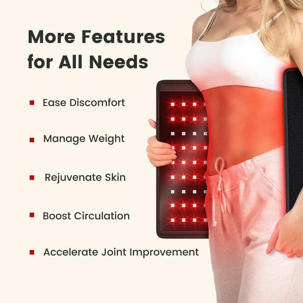 VitaRay Red Light Therapy Belt — Fat Reduction, 660nm/850nm, 210 LEDs - Desfino