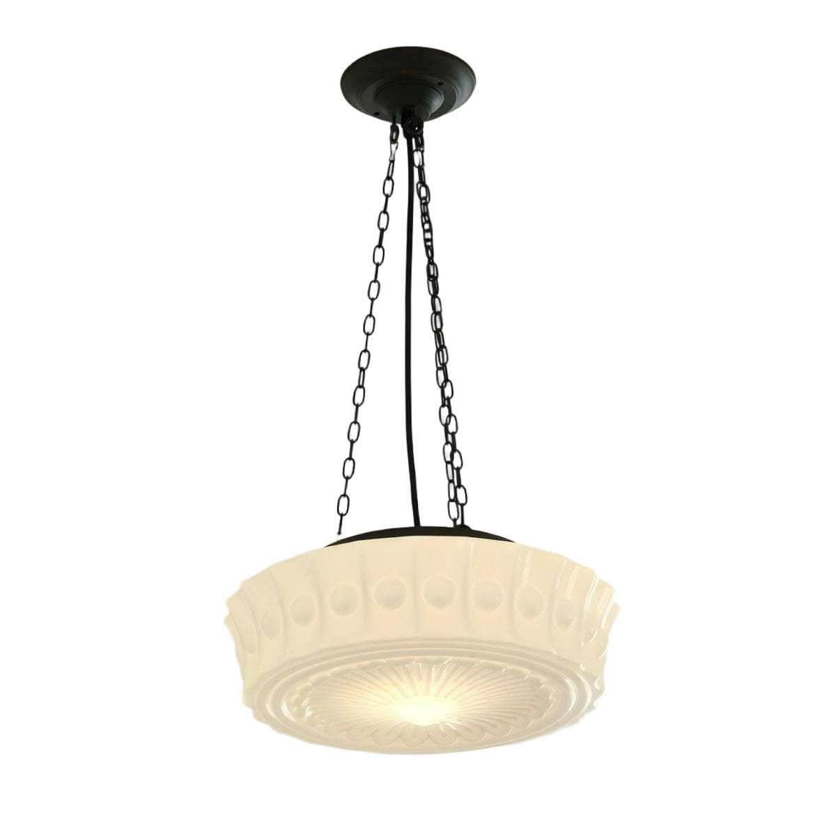 M48 Iron and Glass Cylinder Chandelier