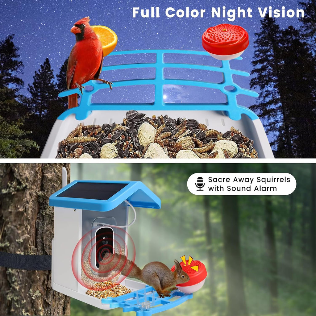 Comedero para pájaros con cámara solar SolaraCam — Monitor de fauna diurna y nocturna - Desfino