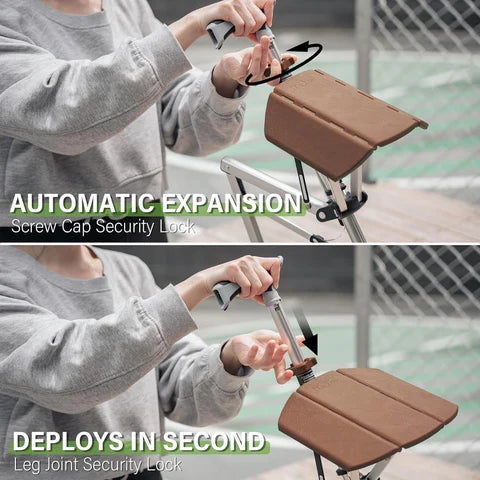 TerraNest Folding Hiking Pole — Built-In Seat, Walking Support - Desfino
