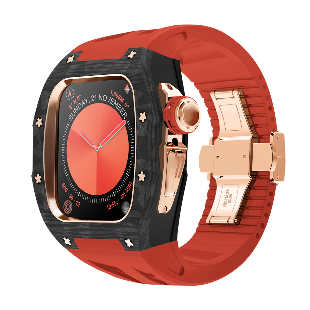 AuroraCarbon S10-retrofitkit voor Apple Watch met titaniumaccenten - Desfino