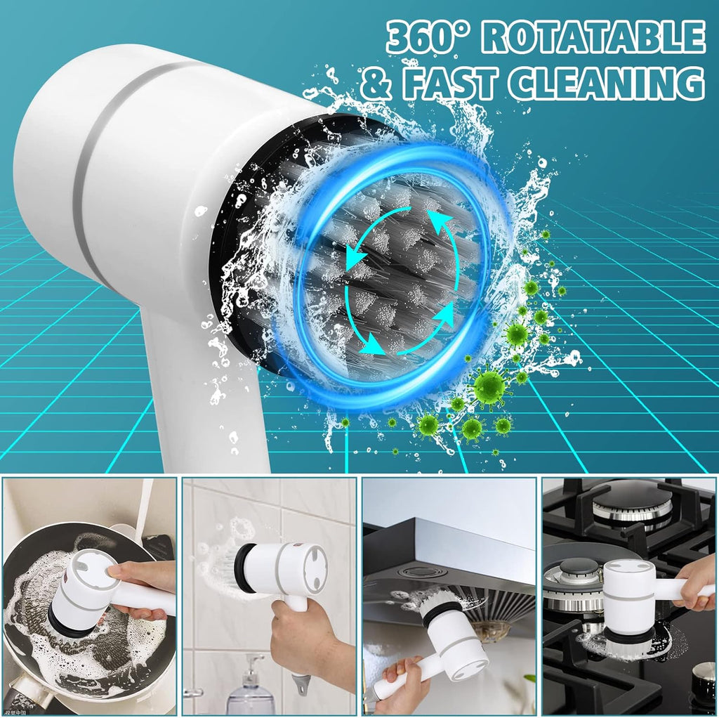 Brosse électrique sans fil - Batterie rechargeable, rotation à 360° - Desfino