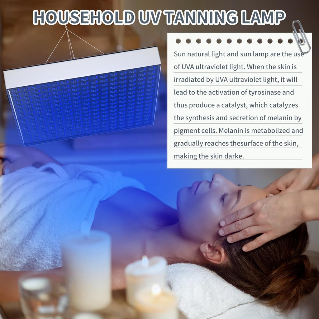 Compact Adjustable UV Tanning Lamp — 225 LED Beads, Integrated Timer