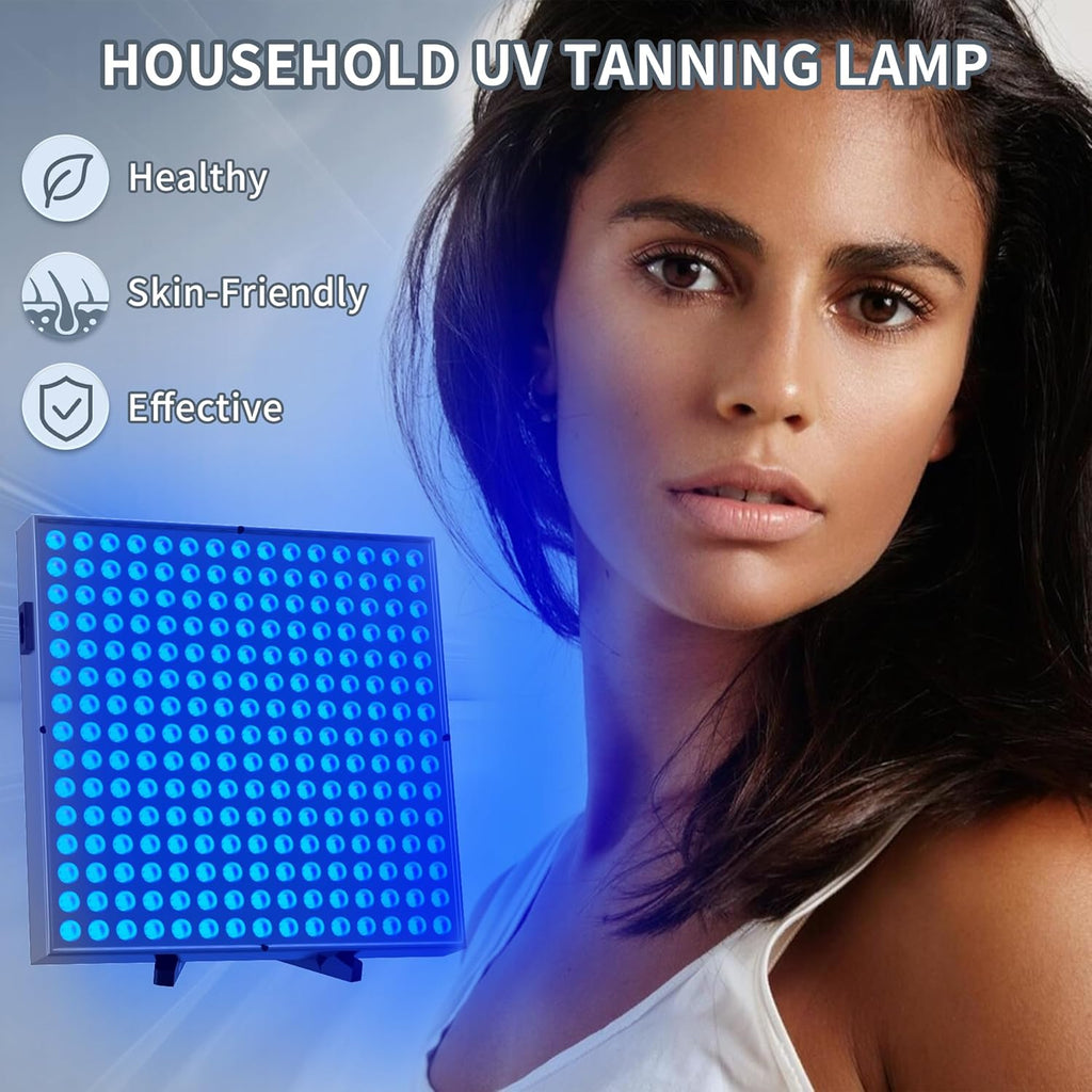 Lampada abbronzante UVA/UVB da 45W — 225 perle LED, supporto triangolare regolabile e gancio - Desfino