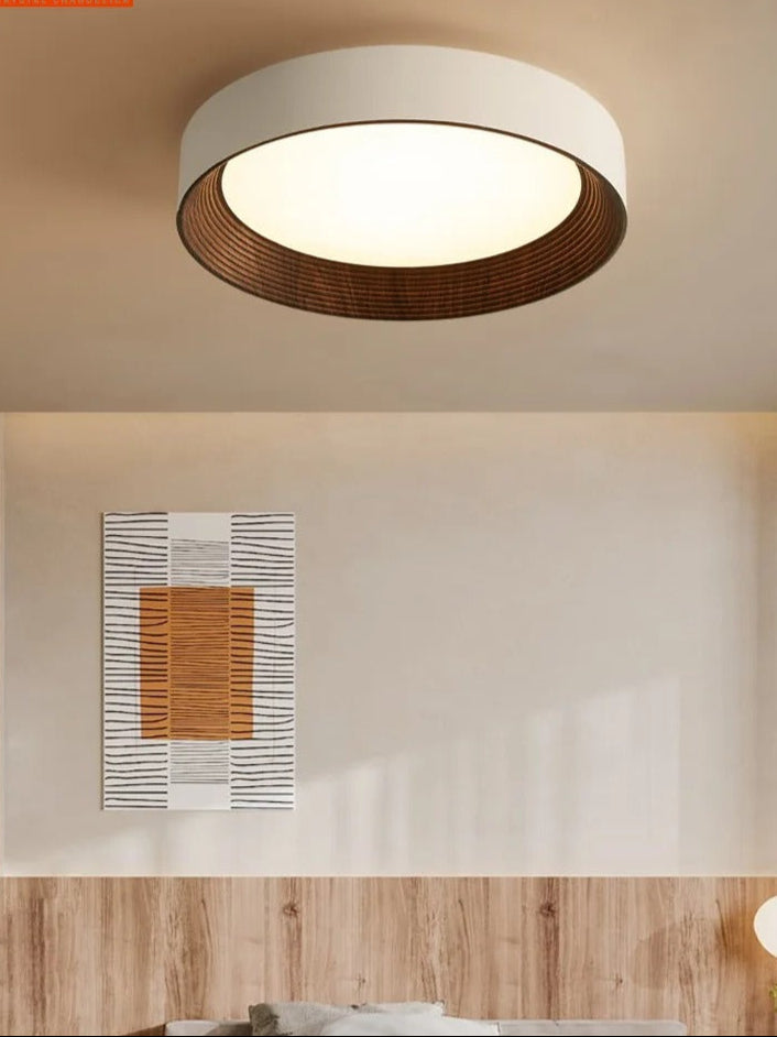 Aurea Lux Deckenleuchte — Einstellbare LED, Acrylschirm, Holz/Walnuss - Desfino