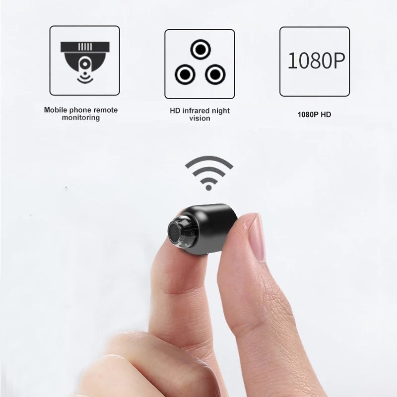 Telecamera spia wireless nascosta AeriCam Mini — video 1080p, avviso di movimento Wi-Fi
