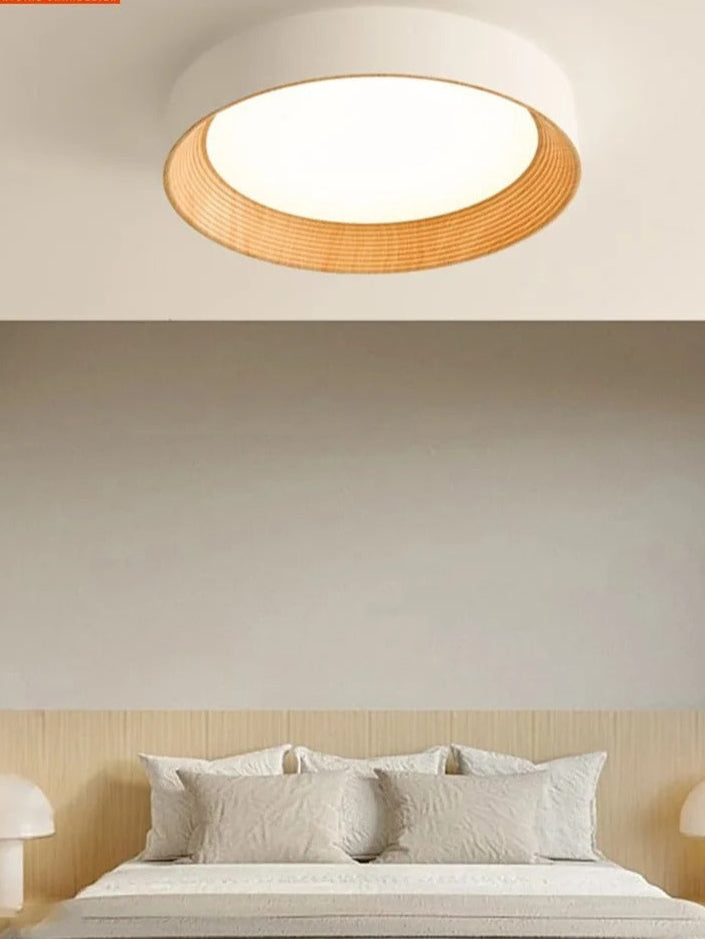 Aurea Lux Deckenleuchte — Einstellbare LED, Acrylschirm, Holz/Walnuss - Desfino