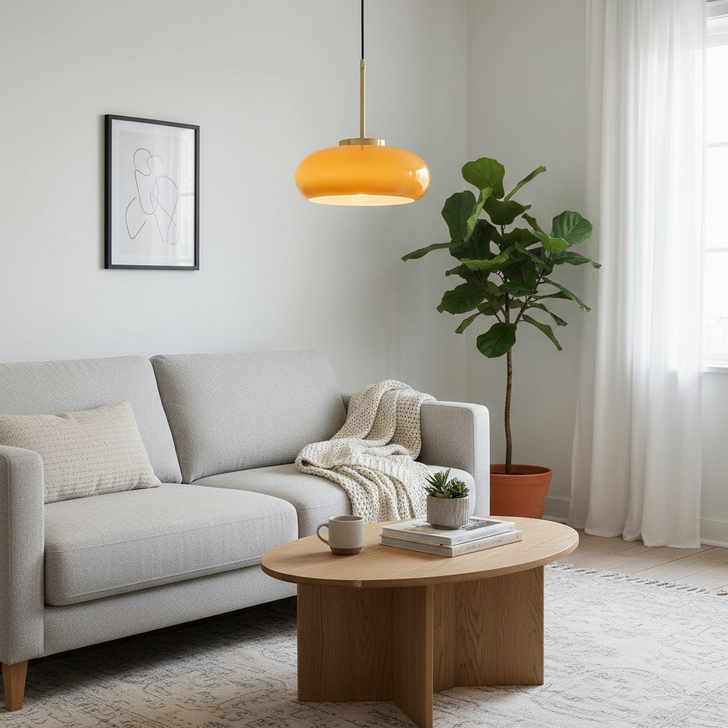Havelo N51 Round Glass Pendant Light — Balanced Bauhaus Shade