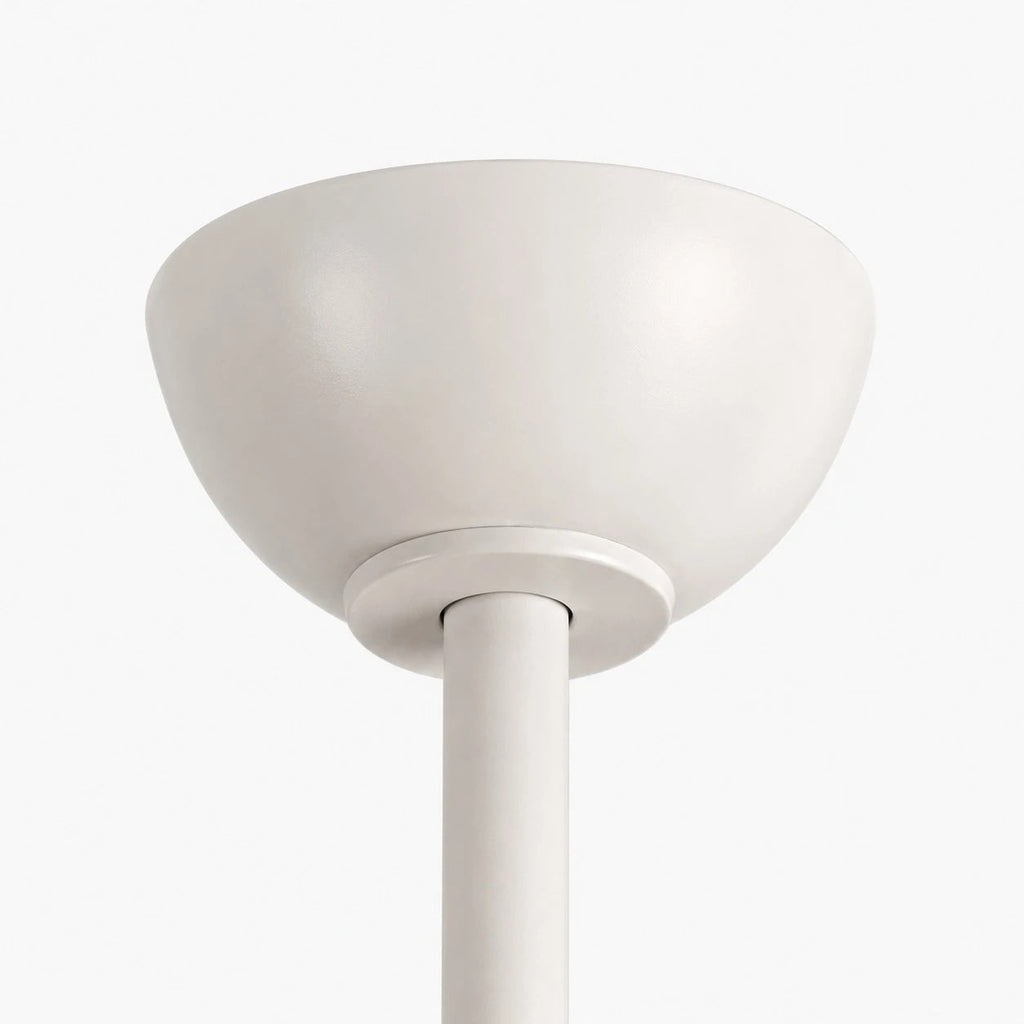 Deckenventilator mit hutähnlicher Leuchte und zwei Flügeln, integrierter LED-Diffusor