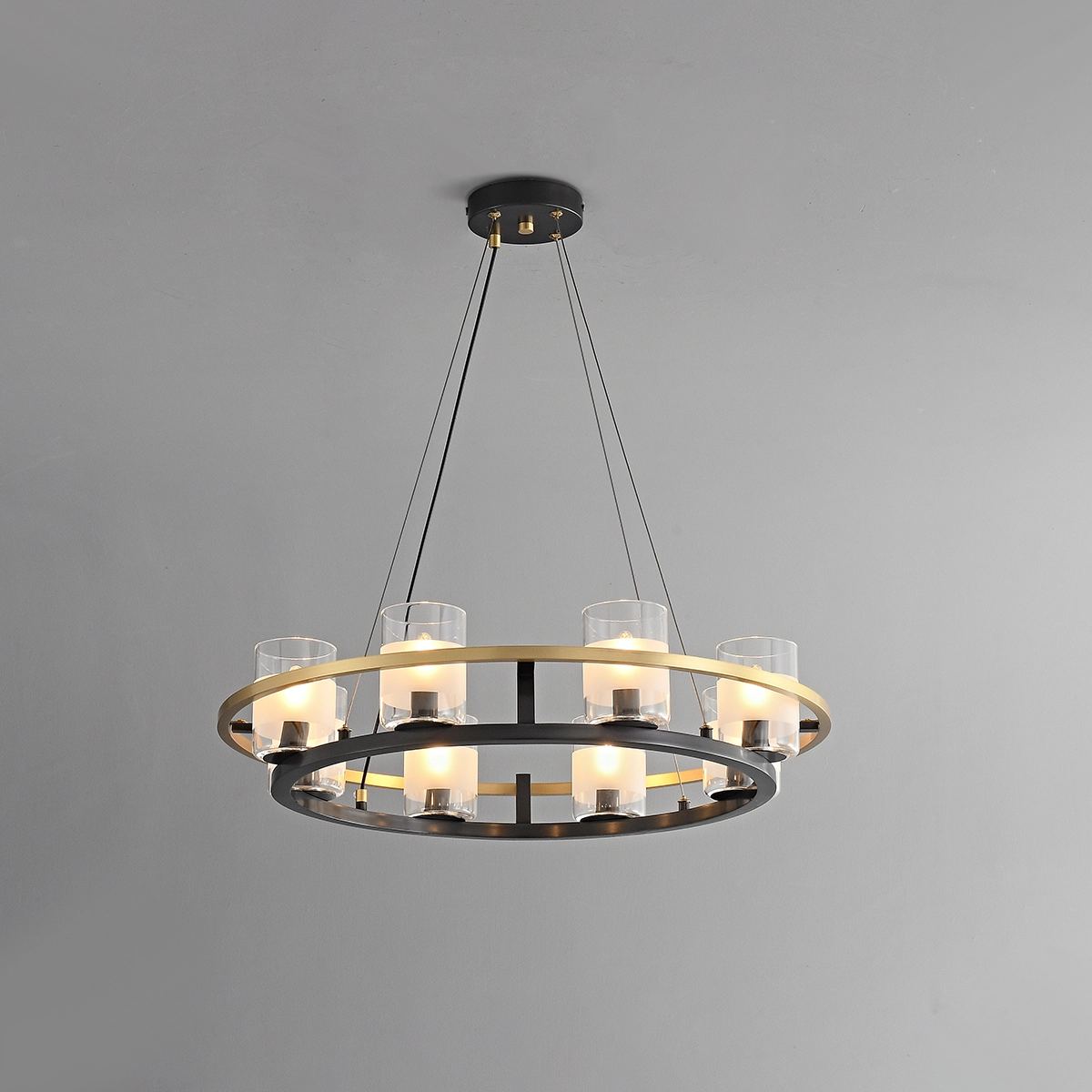 Nordic Art Simulation Candle Glass Chandelier | Desfino