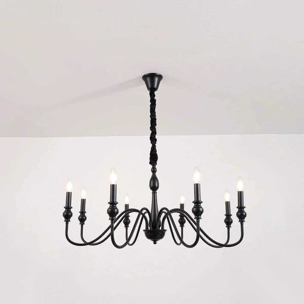 American Simple Black Candle-Style Chandelier | Desfino