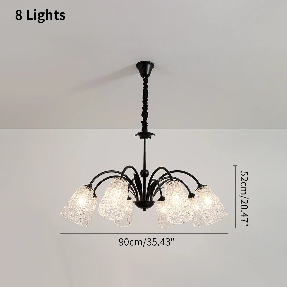 American Retro Iron Glass Chandelier | Desfino