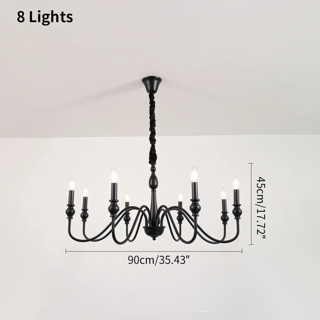American Simple Black Candle-Style Chandelier | Desfino