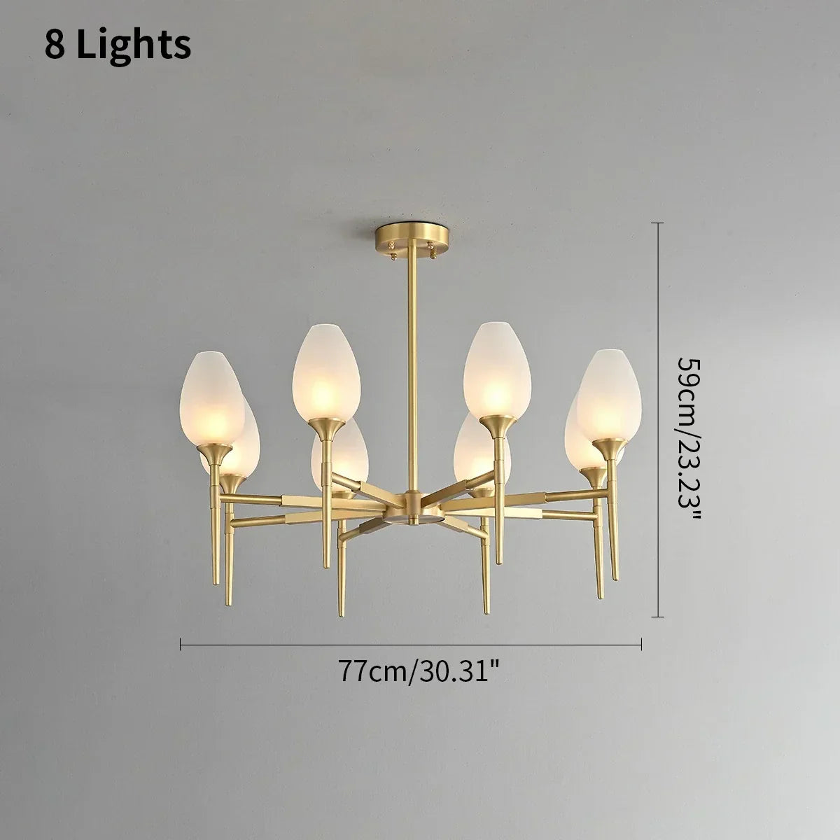 American All-Copper Bud Glass Chandelier | Desfino