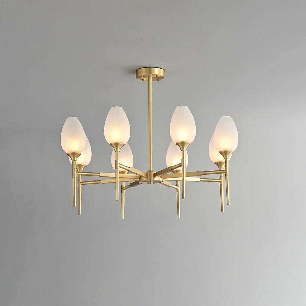 American All-Copper Bud Glass Chandelier | Desfino