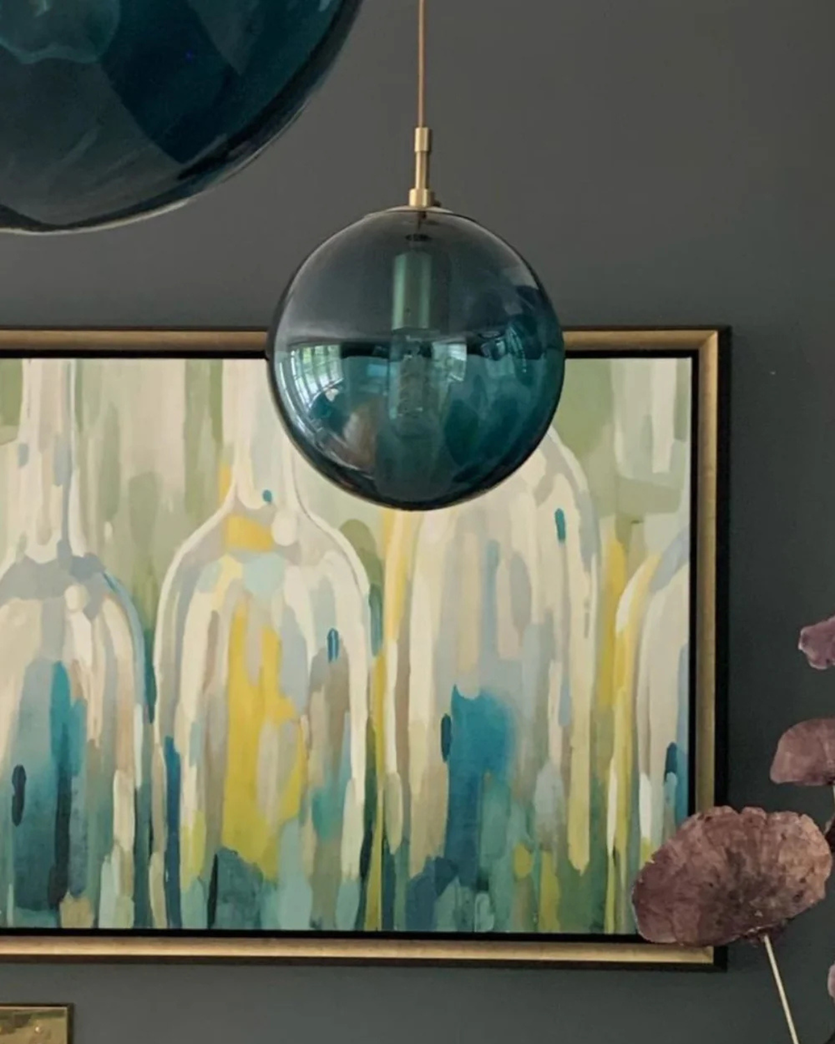 VeraLux pendellampe i ravfarvet glas — Vintage 3000K varm hvid glød - Desfino