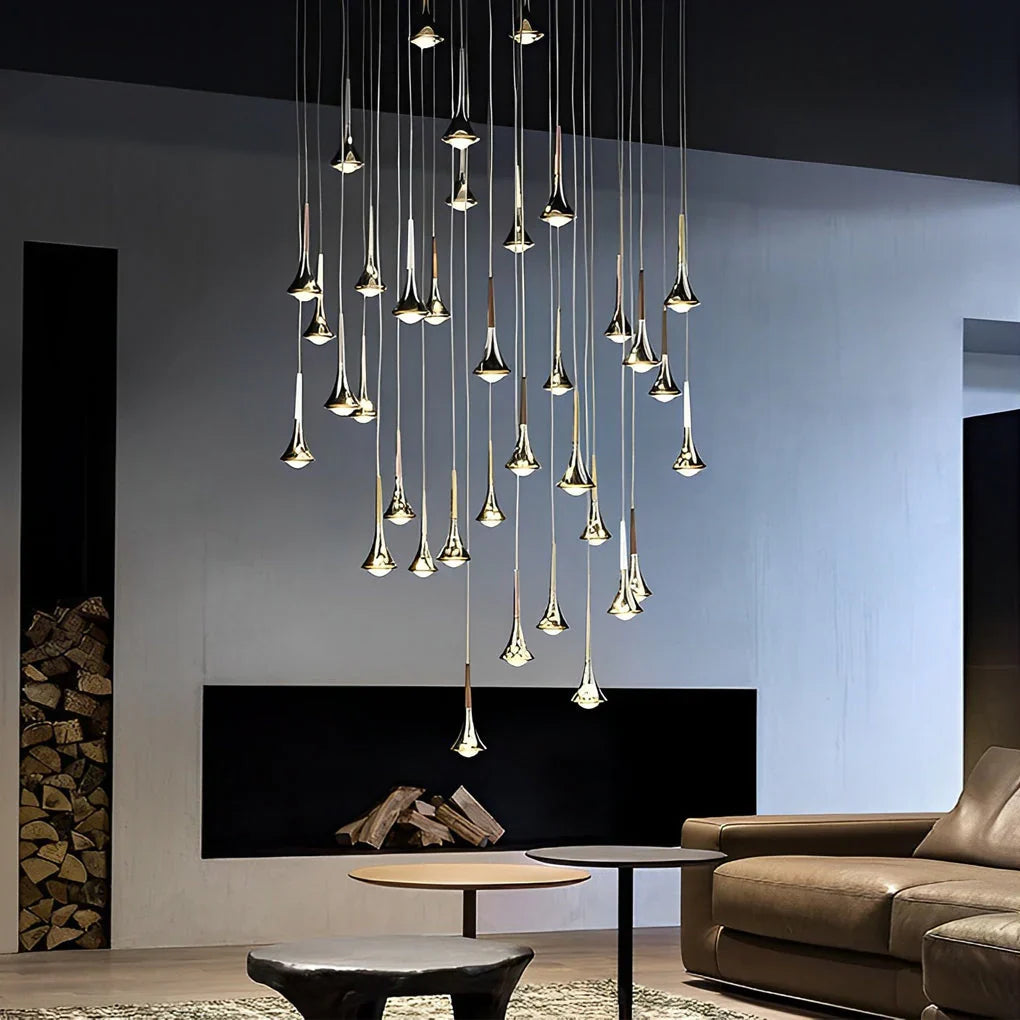 Suspension LED en forme de goutte d’eau LumenAria 9W — Escalier nordique, blanc chaud 3000K - Desfino