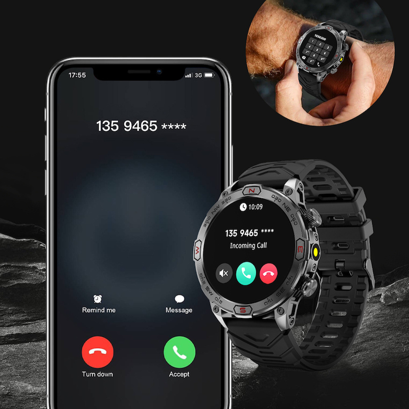 Smartwatch TrailQuest Pro — Navegação GPS, frequência cardíaca, oxigénio no sangue - Desfino