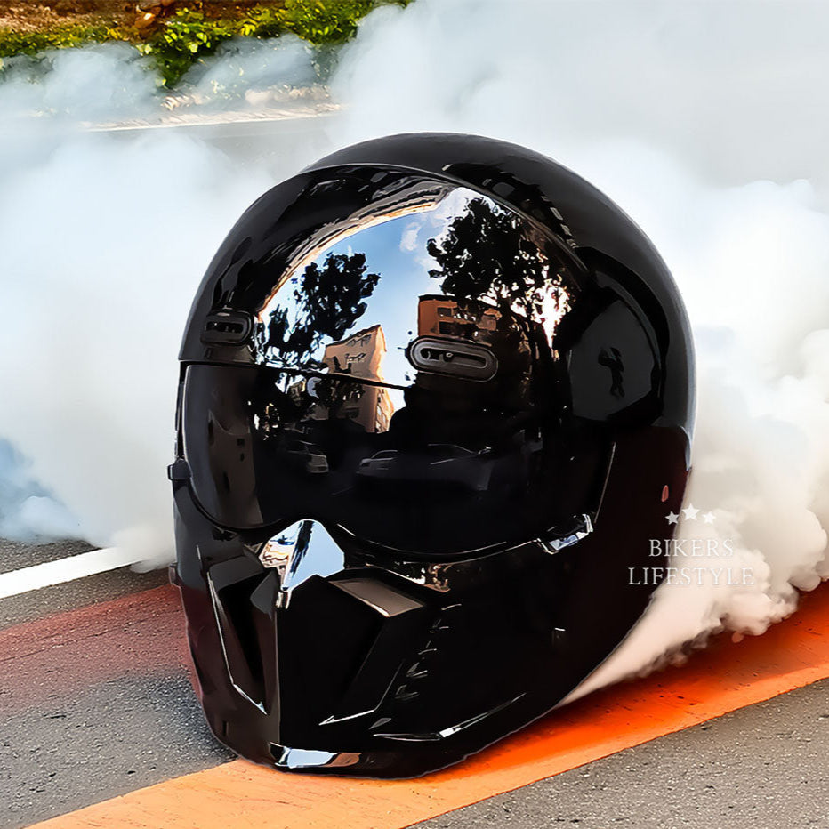 Capacete de motociclista retro tipo piloto DOT ECE — forro leve e confortável - Desfino