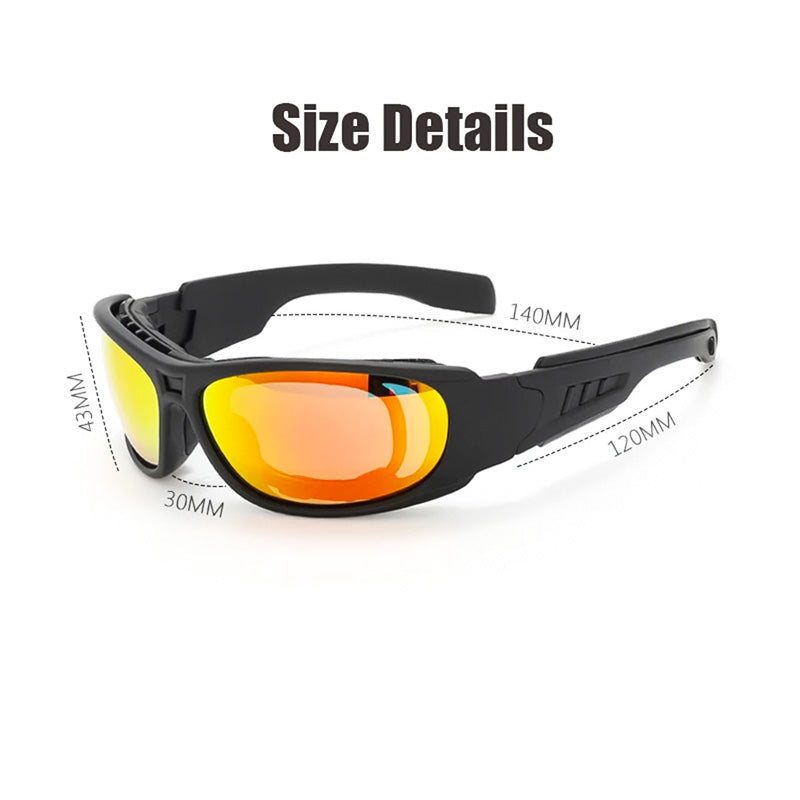VeloLux Motorradsonnenbrille — UV400-polarisierte Wraparound-Spiegellinsen - Desfino