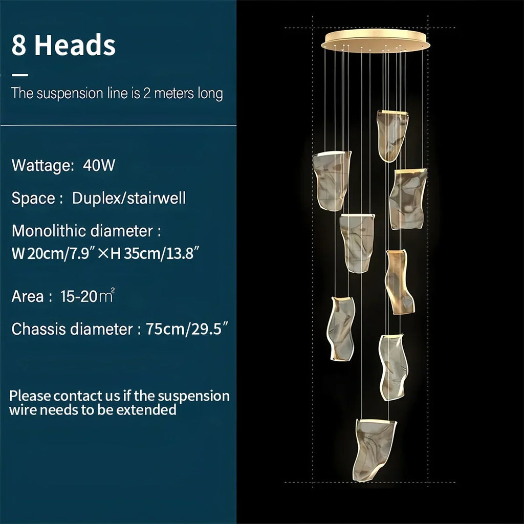 Large Luxury Art Chandelier for High Ceiling Living Room | Desfino