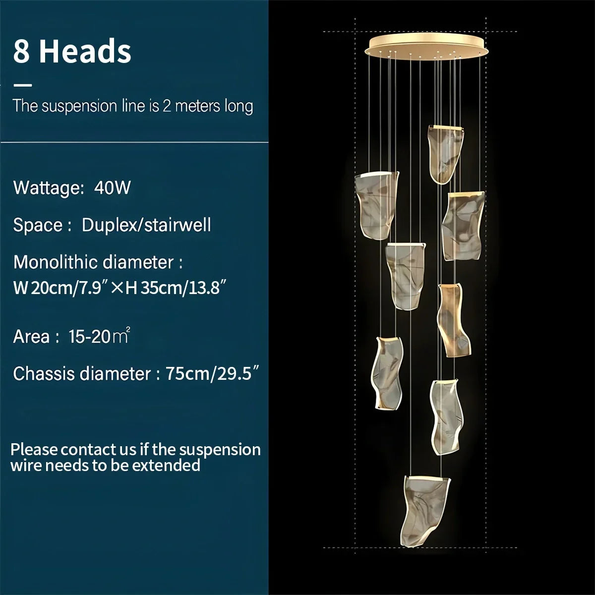 Large Luxury Art Chandelier for High Ceiling Living Room | Desfino