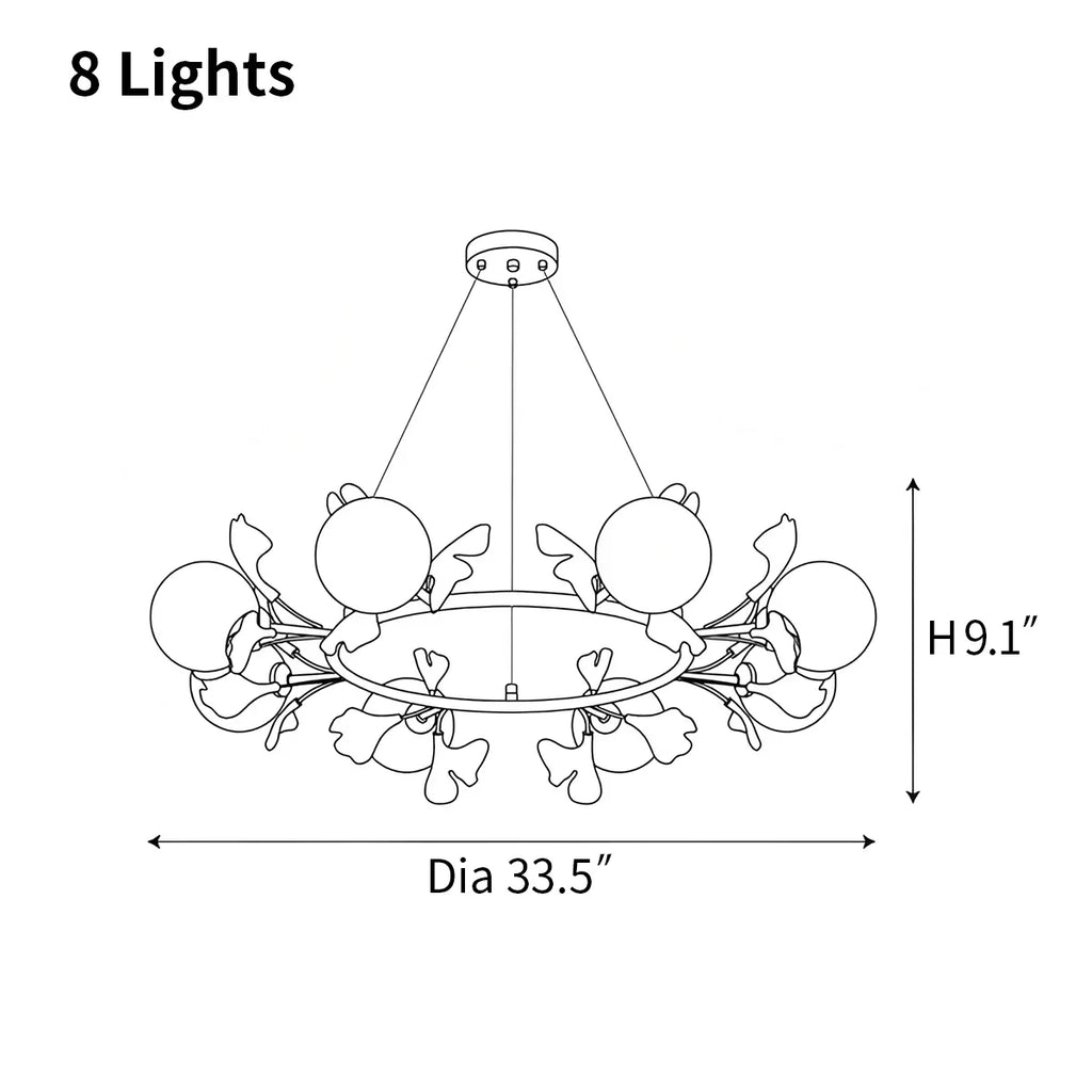 Evander Ginkgo Chandelier for Dining Area | Desfino