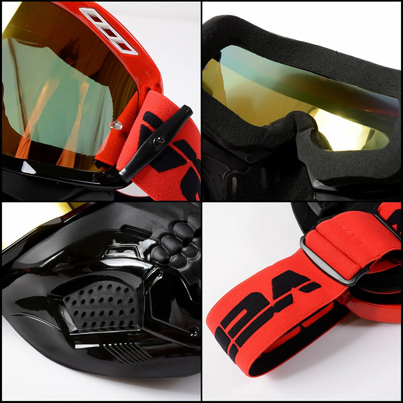 Gogle motocyklowe SpectraRider — odporne na uderzenia, z odłączaną maską - Desfino