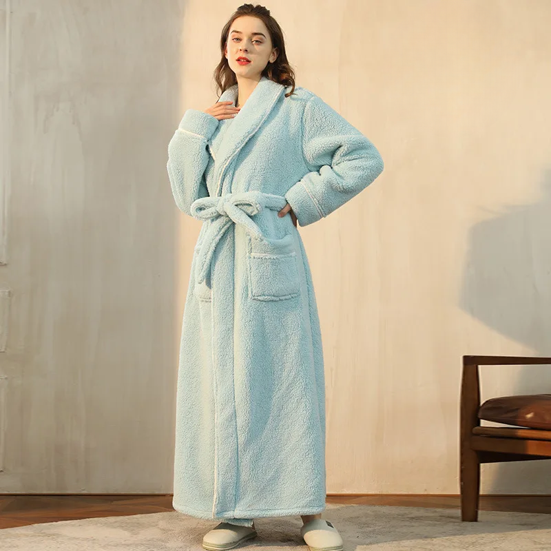 Ανδρική χοντρή φανελένια ρόμπα LumaWool — ζώνη δεσίματος, γιακάς που διπλώνει - Desfino