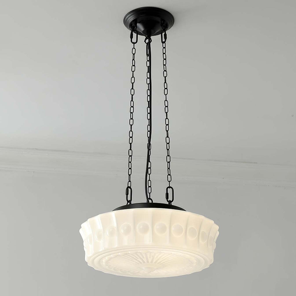 M48 Iron and Glass Cylinder Chandelier