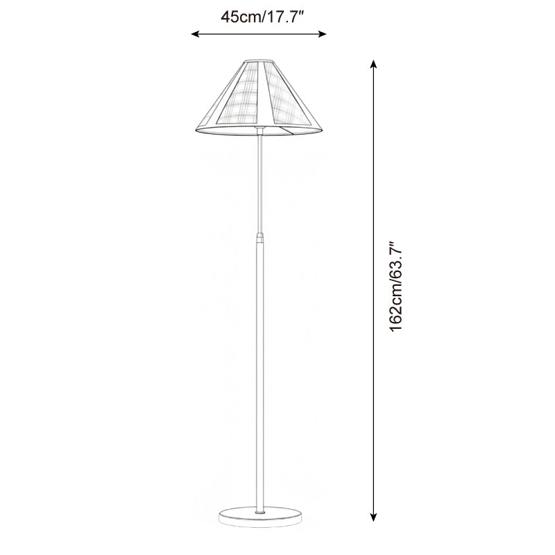 Hearthline Floor Lamp — Slim Silhouette, Plaid-Inspired Design