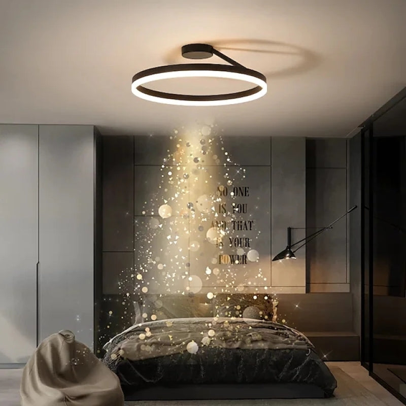 Plafonieră LED aurie contemporană LumaAura - profil elegant - Desfino