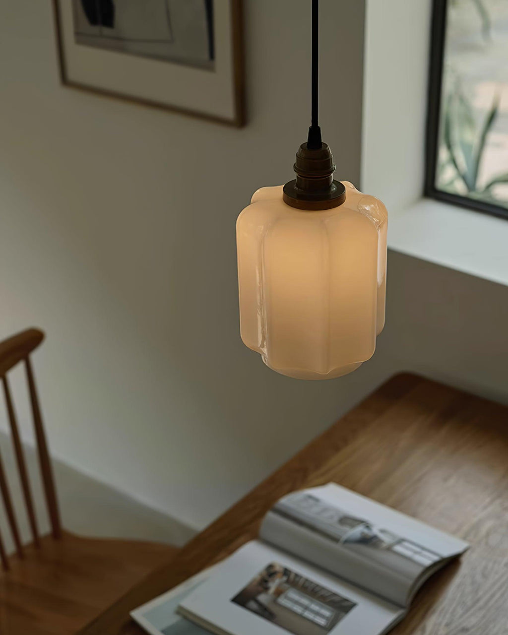 Henry Pendant Lamp — White Glass Shade