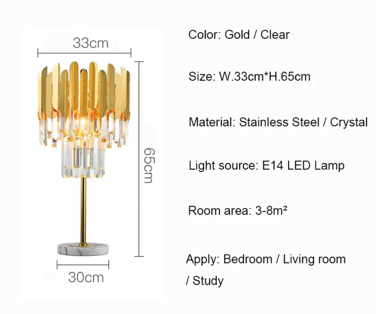 Lampe sur pied et de table LED en cristal Elyra — 3 sources lumineuses - Desfino