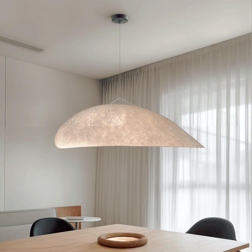 Lyra Silk Leaf -LED-riippuvalaisin — pohjoismainen hehkuva kattokruunu - Desfino