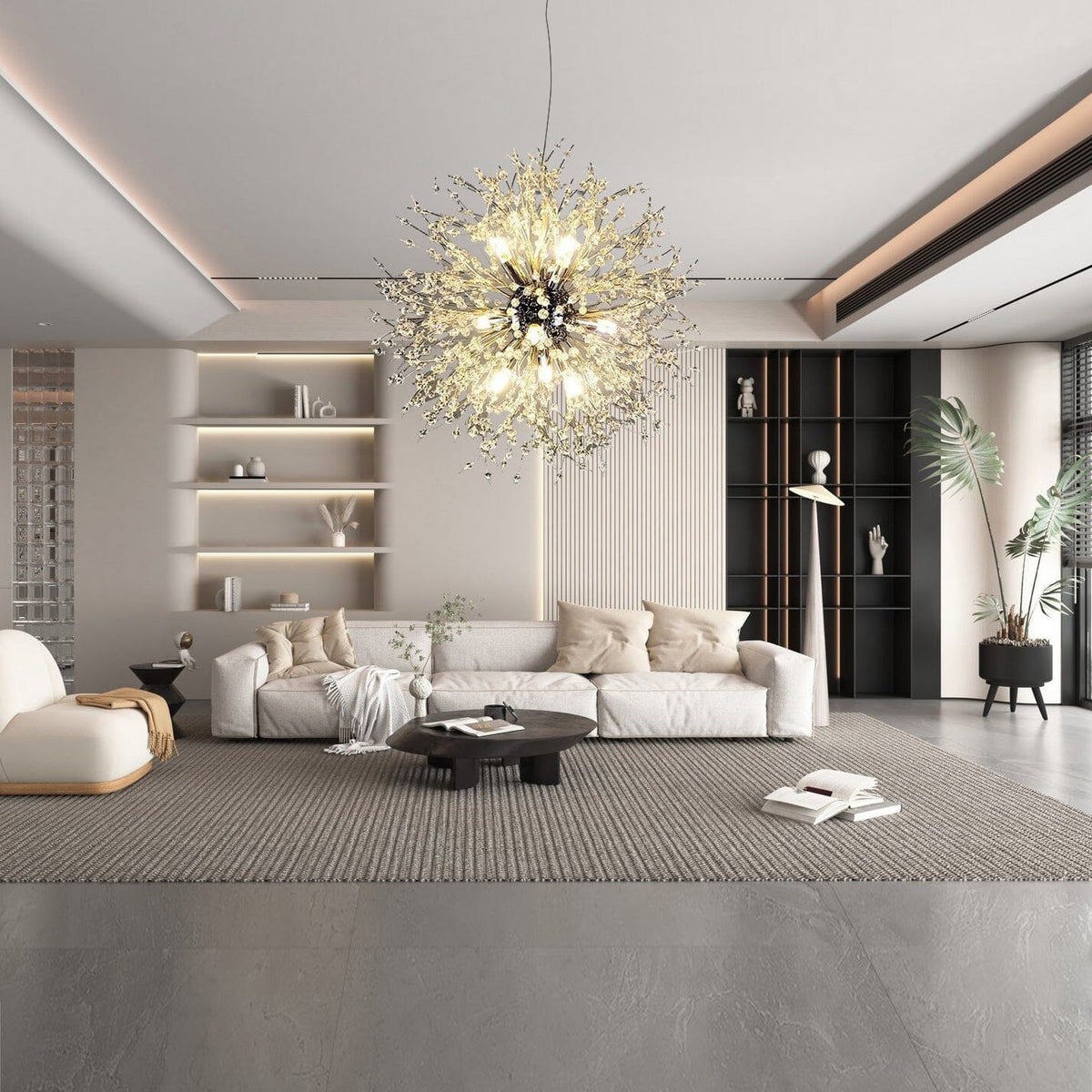 Asterra Crystal Dandelion Pendant Ceiling Light — Adjustable LED Strip - Desfino