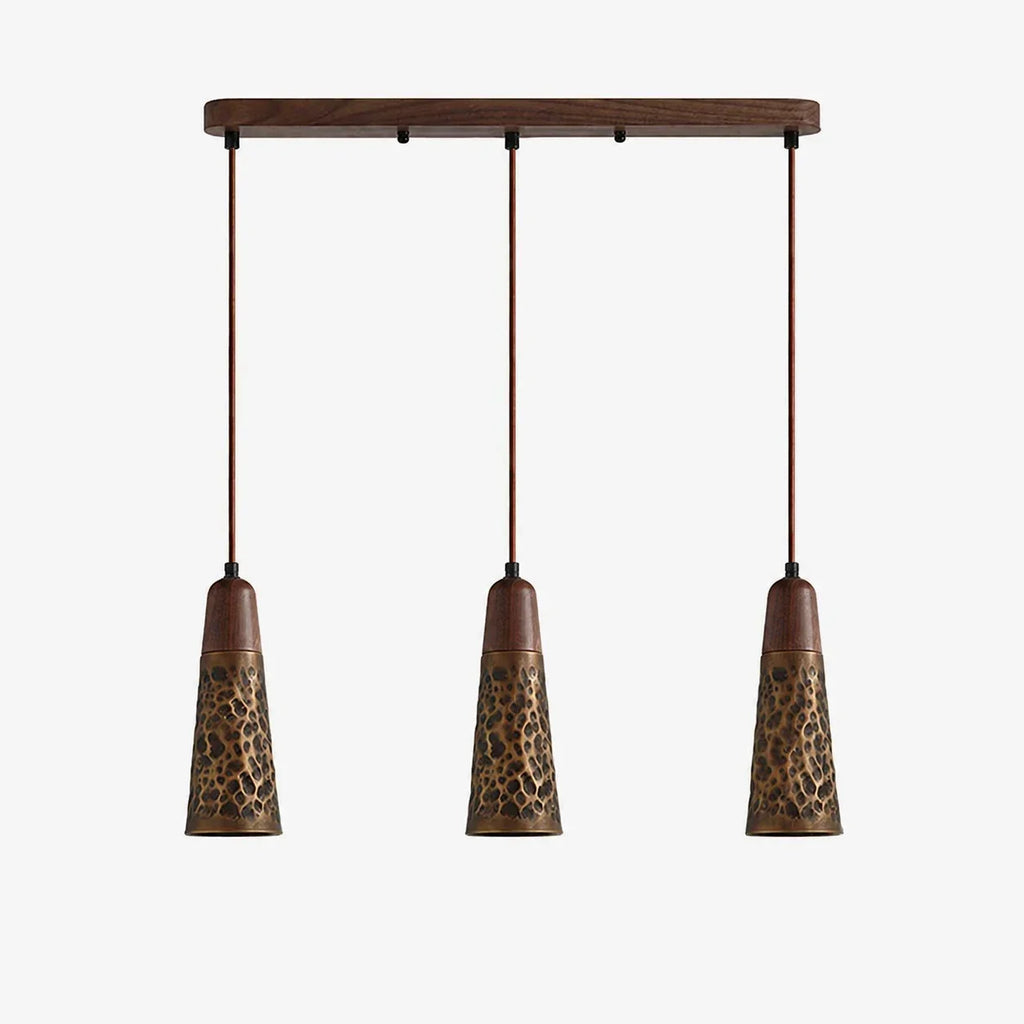 Industrial Hammered Copper Pendant Light