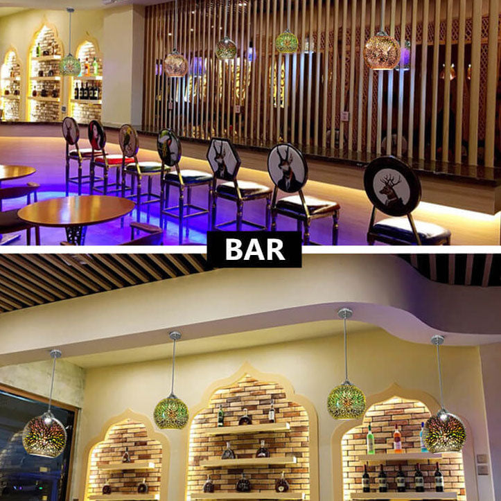 Candeeiro suspenso com cúpula de vidro 3D Prismora — Candeeiro de decoração moderno e colorido - Desfino