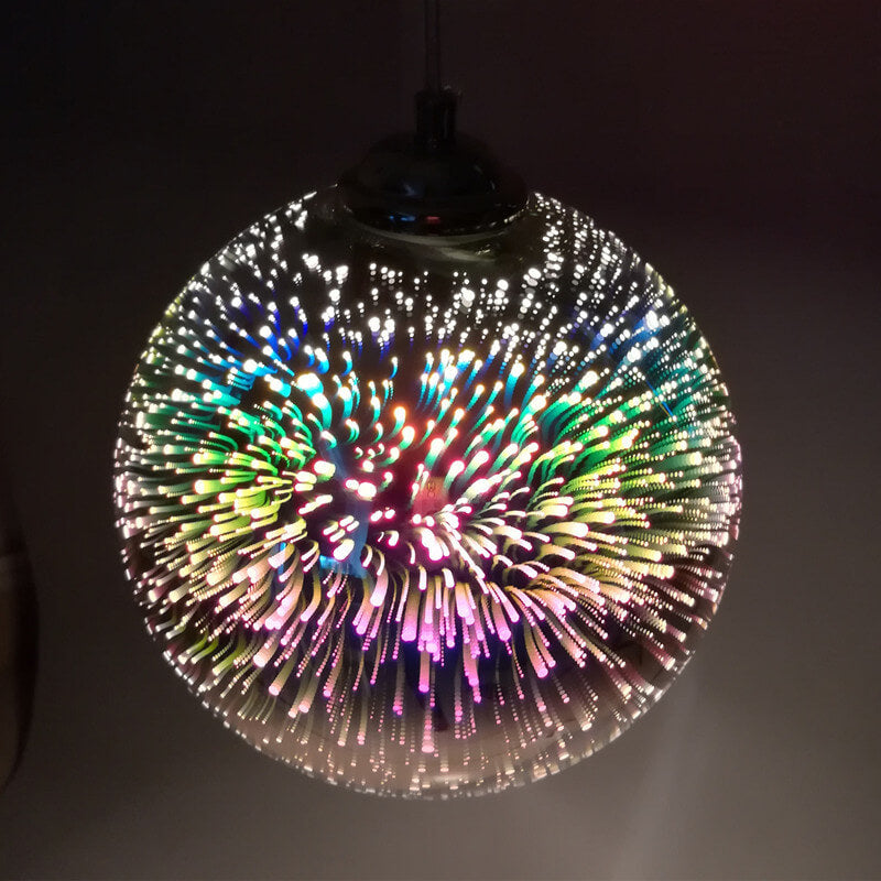 Candeeiro suspenso com cúpula de vidro 3D Prismora — Candeeiro de decoração moderno e colorido - Desfino
