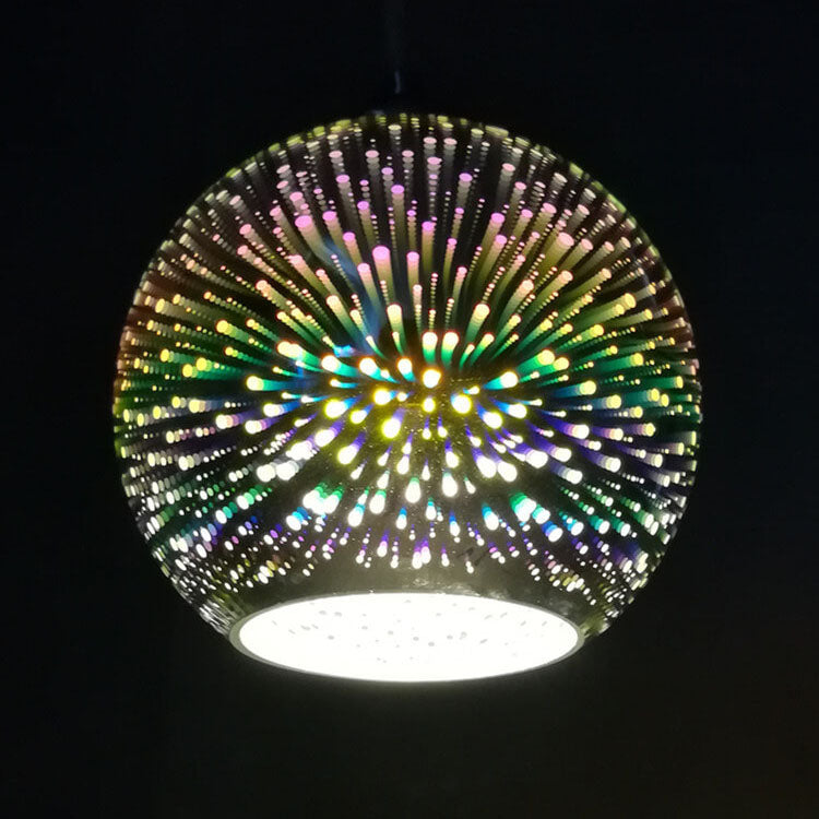 Candeeiro suspenso com cúpula de vidro 3D Prismora — Candeeiro de decoração moderno e colorido - Desfino