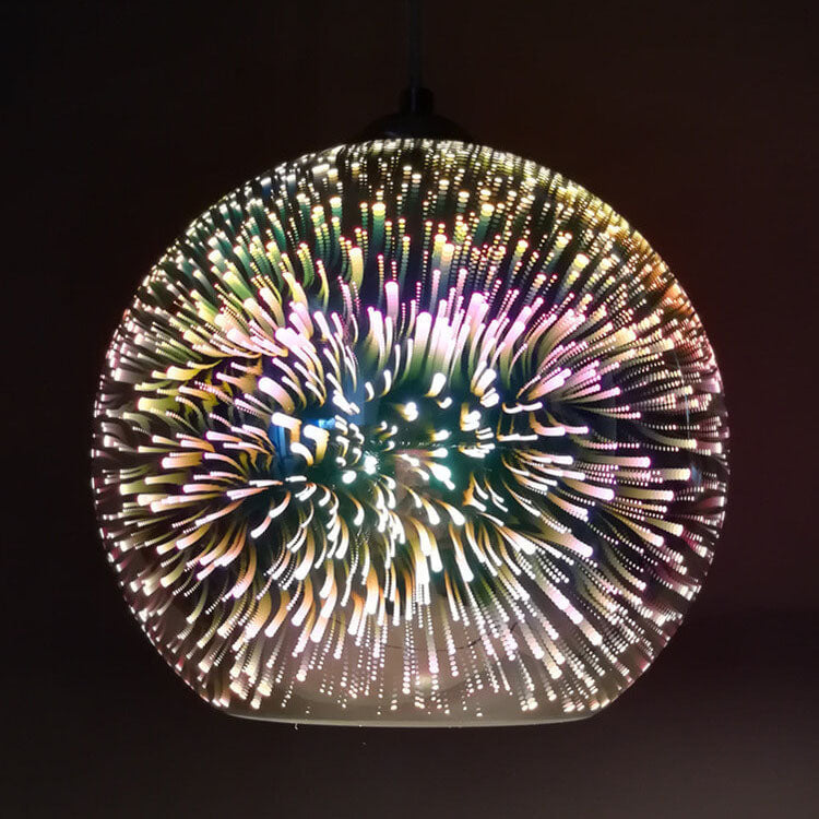 Candeeiro suspenso com cúpula de vidro 3D Prismora — Candeeiro de decoração moderno e colorido - Desfino