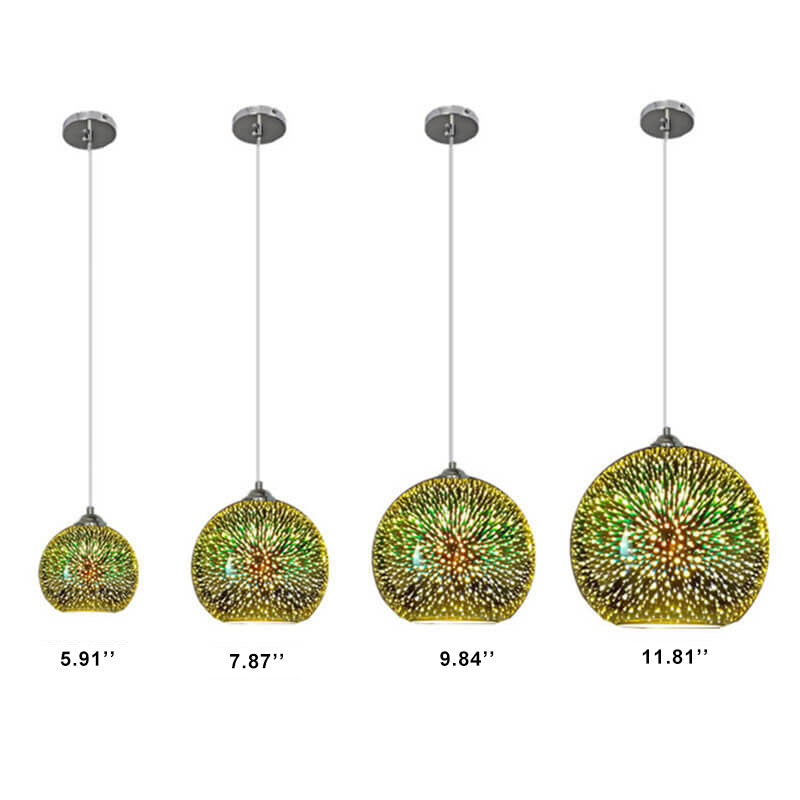 Candeeiro suspenso com cúpula de vidro 3D Prismora — Candeeiro de decoração moderno e colorido - Desfino