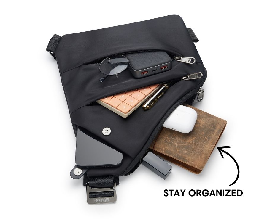 Slim Anti-Theft Travel Bag — Front Carry, Hidden Zippers, Storage - Desfino