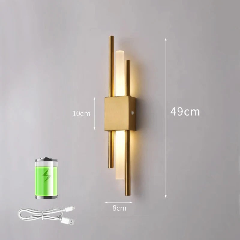 Bezdrátové nástěnné LED svítidlo AstraBeam — dobíjení přes USB, teplé světlo - Desfino